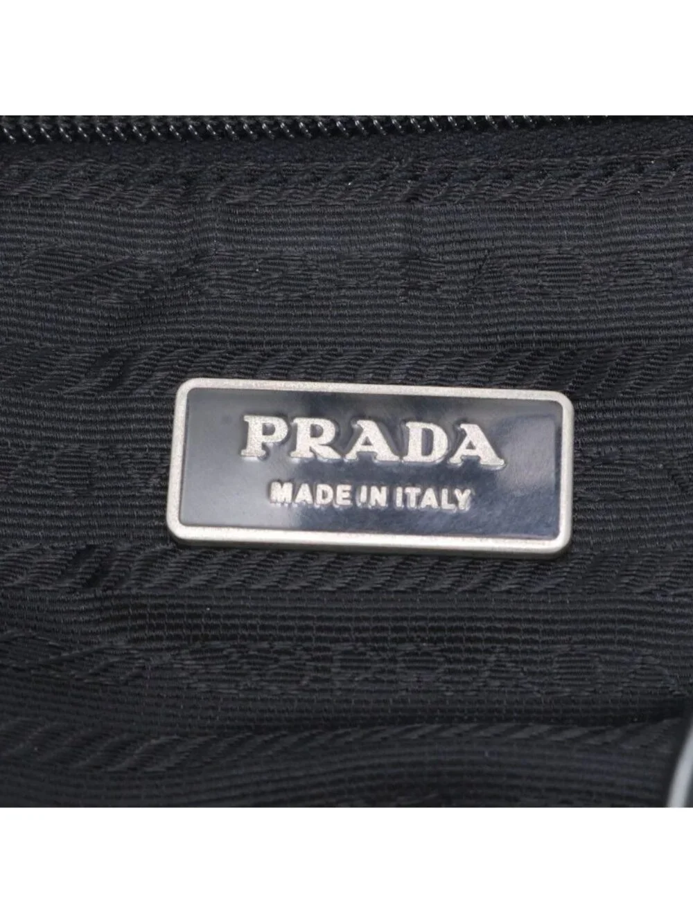 Prada Tessuto Nylon Triangle Logo Leather Shoulder Bag Crossbody Black
